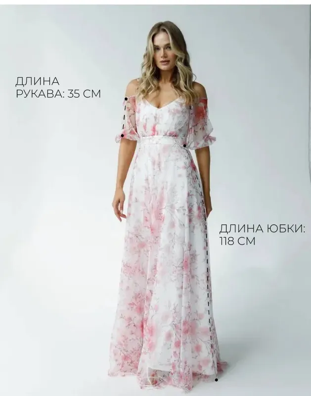Шифоновое платье новое, размер L идёт на размер M