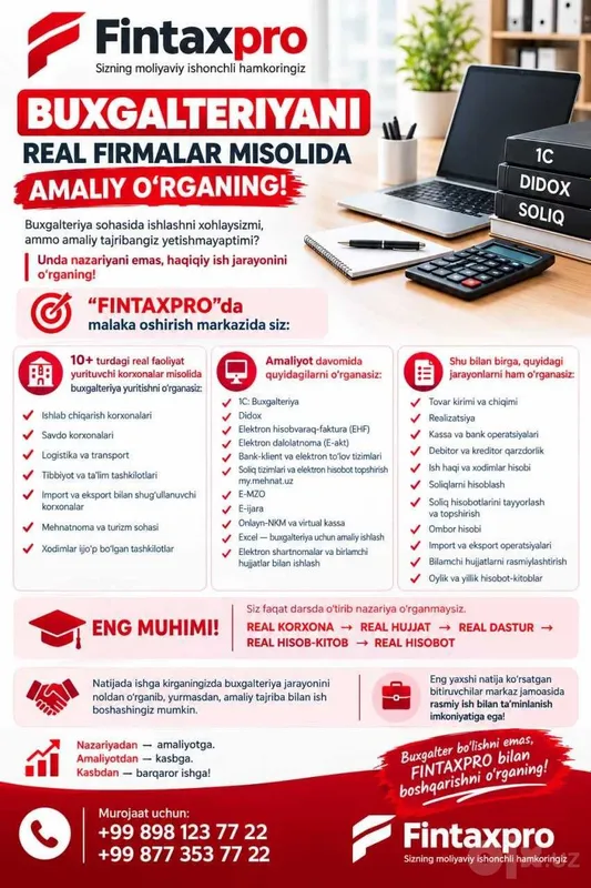 Buxgalteriyani real firmalar misolida amaliy o‘rganing Buxgalteriyani real firmalar misolida amaliy o‘rganing