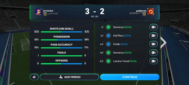 FC MOBILE account  sotiladi