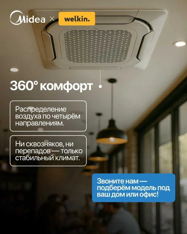 Кассетный кондиционер Midea Kita-60 Inverter | Установка | Гарантия 6 Кассетный кондиционер Midea Kita-60 Inverter | Установка | Гарантия 6