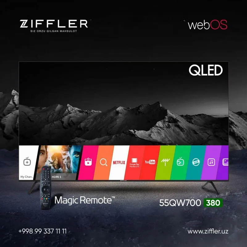 Телевизор ZIFFLlER 55 65 75 Webos QLED 2026 2 Телевизор ZIFFLlER 55 65 75 Webos QLED 2026 2