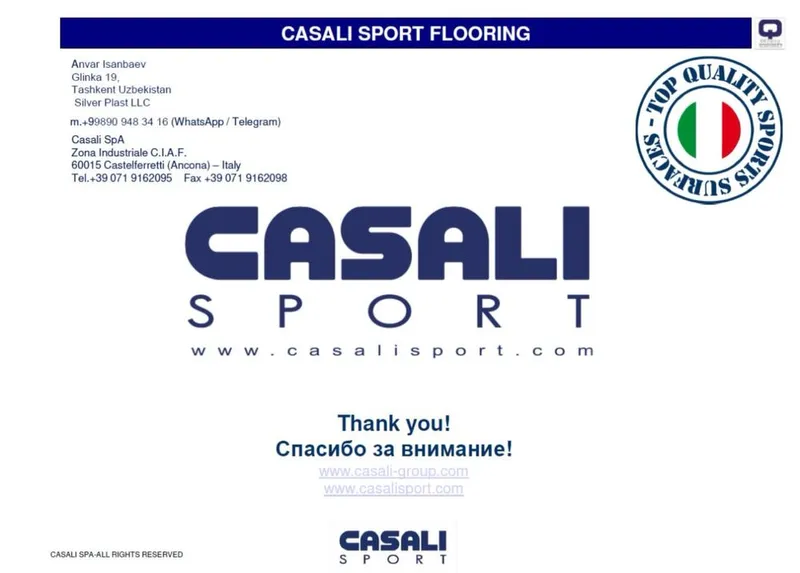 Casalisport - Tennis kortining qoplamasi. Покрытия для игры в Теннис. — фото 4