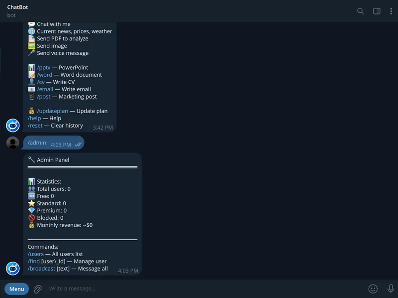 Tayyor Biznes: Ko'p funksiyali AI Chatbot sotiladi — фото 3