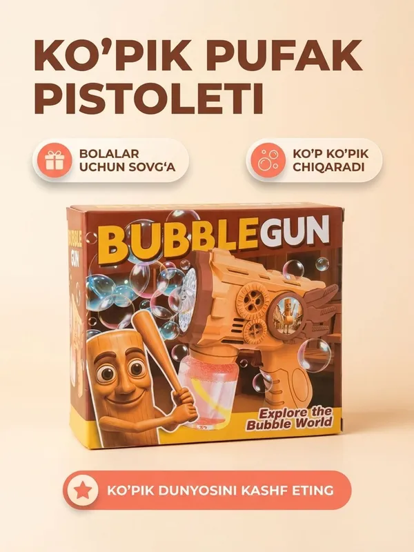 Bolalar uchun pufak chiqaradigan pistolet — фото 1