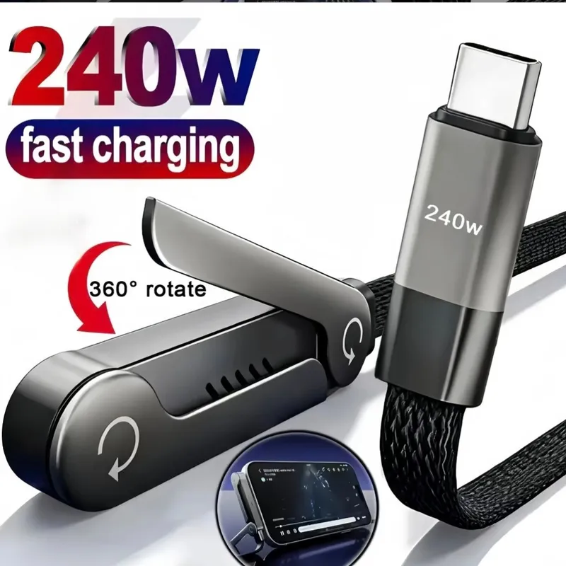 Кабель 240W со стендом 360° / 240W 360° stendli zaryadlovchi kabeli 1