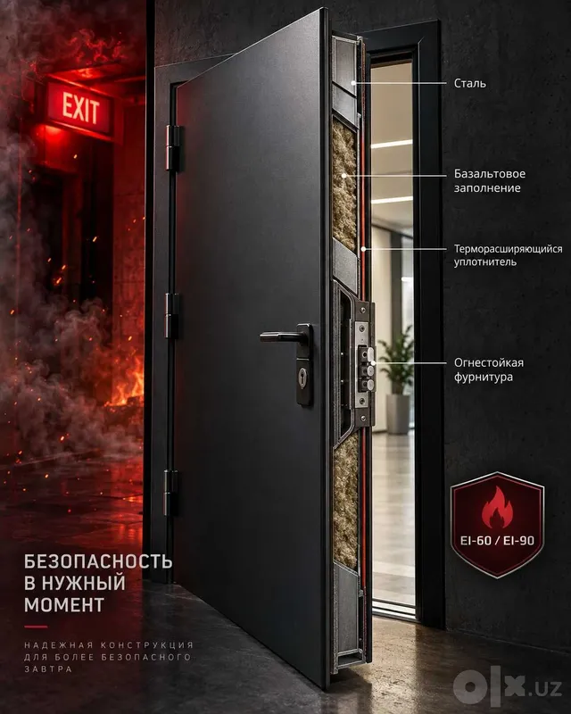 Противопожарные двери EI-60 / EI-90 от производителя — замер и монтаж Противопожарные двери EI-60 / EI-90 от производителя — замер и монтаж