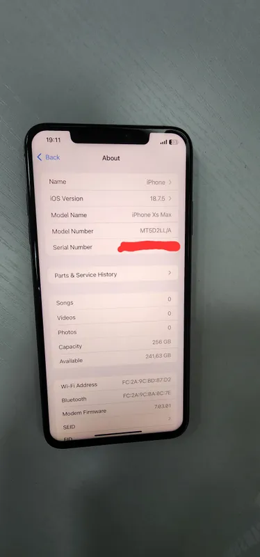 iphone Xs Max LL/A 256GB Bat 77% Face yoq aybi shu 9