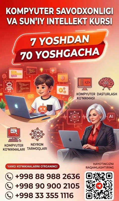 Kompyuterda erkin ishlashni órgatamiz Kompyuterda erkin ishlashni órgatamiz