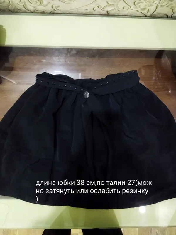 Юбки на девочку, чёрная шёлковая и джинсовая 1 Юбки на девочку, чёрная шёлковая и джинсовая 1