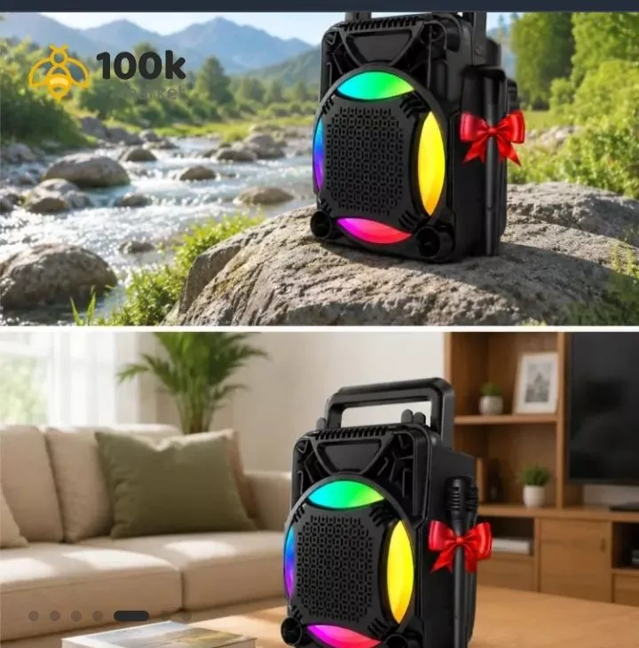 Колонка с Bluetooth, микрофоном и LED-подсветкой 2 Колонка с Bluetooth, микрофоном и LED-подсветкой 2