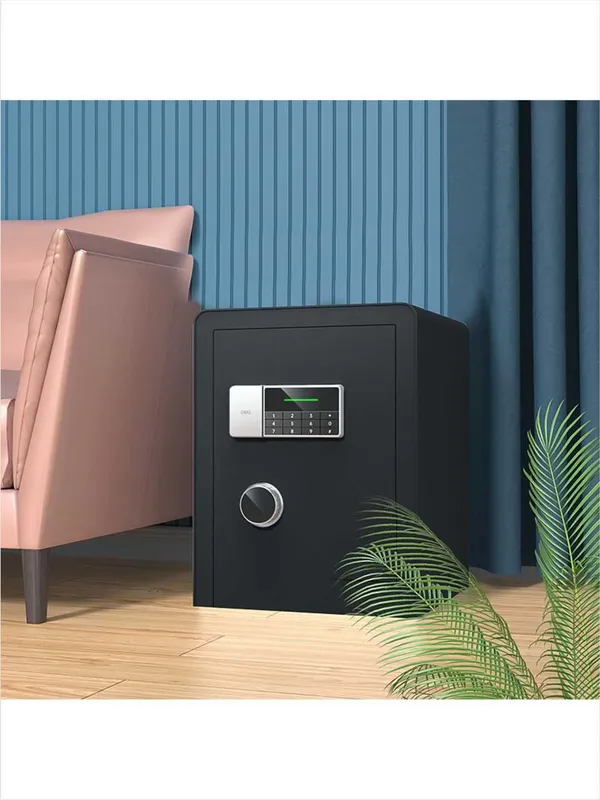 Seyf 450x380x320 ET551 Deli, elektron qulf + kalit, qora, 22 kg 2 Seyf 450x380x320 ET551 Deli, elektron qulf + kalit, qora, 22 kg 2