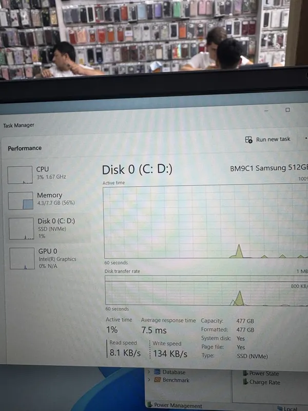 Dell core3-100U 8/512 15.6 FHD Ips 120Hz 8