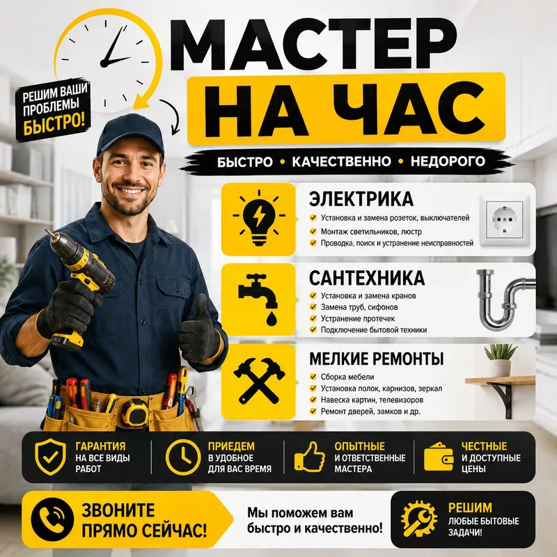 elektrik, santexnik usta, mayda taʼmirlash