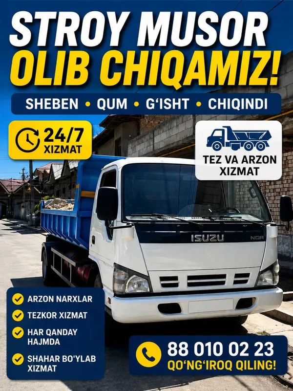 Musor olib chqamiz isuzu xizmati 1 Musor olib chqamiz isuzu xizmati 1