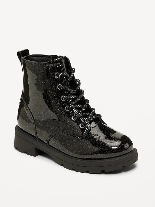 Модные блестящие ботинки для девочек Shiny Glitter Faux-Leather Comba