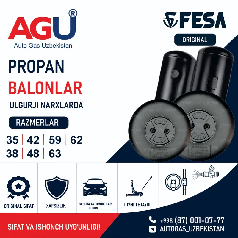 Mashinalar uchun propan balonlar