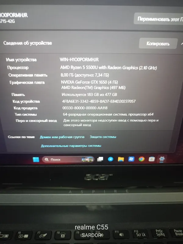 Acer nitro A715-42G 3 Acer nitro A715-42G 3
