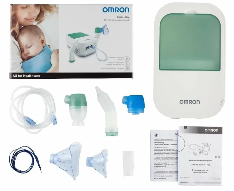 Ингалятор Omron DuoBaby (NE-C301-) — это компрессорный небулайзер 2-1 — фото 1