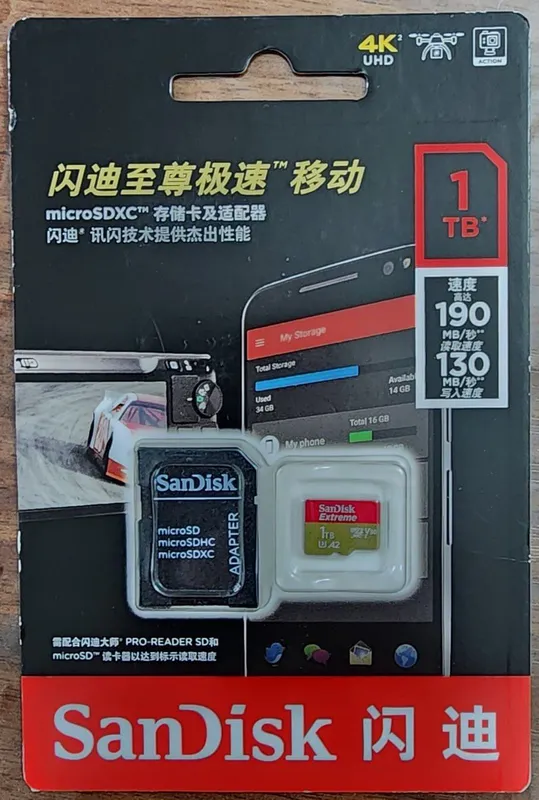 Sandsik Extreme SDXC UHS-I 1 TB xotira kartasi