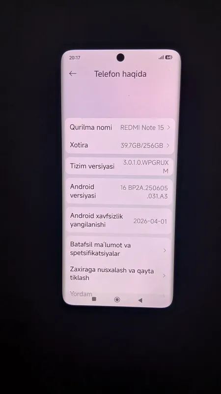 Redmi not 15 8/256 1