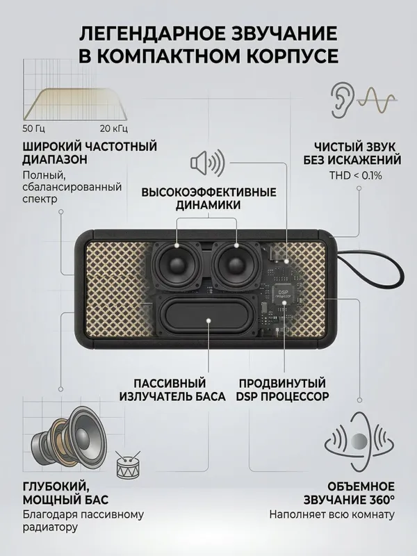 Портативная колонка 2E SoundLegend Mini — фото 4 Портативная колонка 2E SoundLegend Mini — фото 4