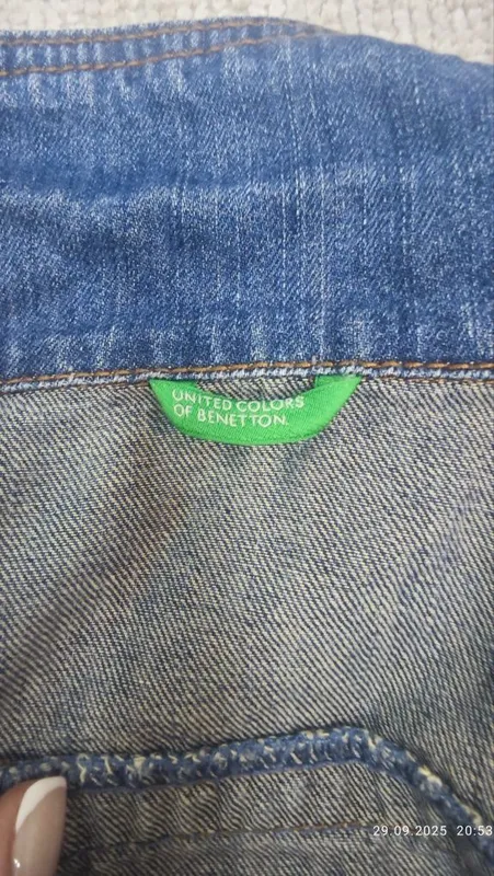 Джинсовая куртка 2в1 UC of Benetton, на мальчика 7-8 лет — фото 2