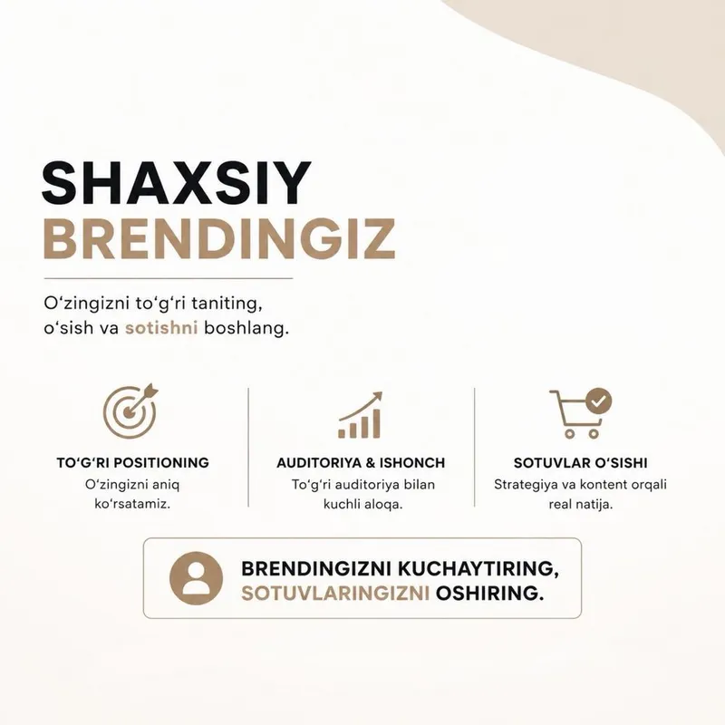 Shaxsiy Brend SMM Mobilograf Hizmati