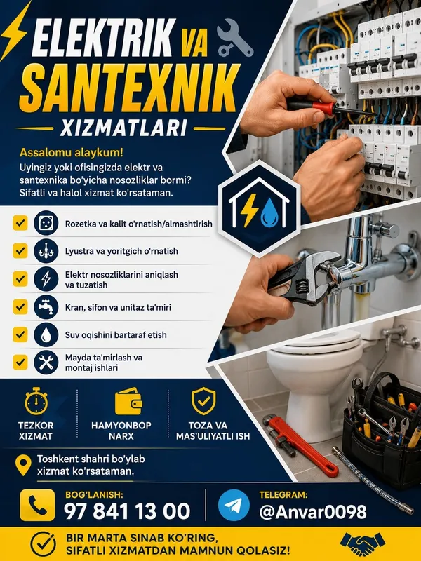 Elektrik. Santexnik. Elektrik. Santexnik.