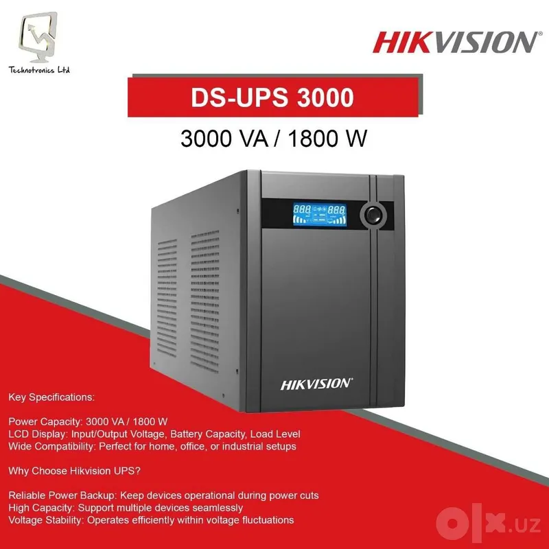 Источник бесперебойного питания HIKVISION DS-UPS3000-R(O-STD)/EU/Uni 2 Источник бесперебойного питания HIKVISION DS-UPS3000-R(O-STD)/EU/Uni 2