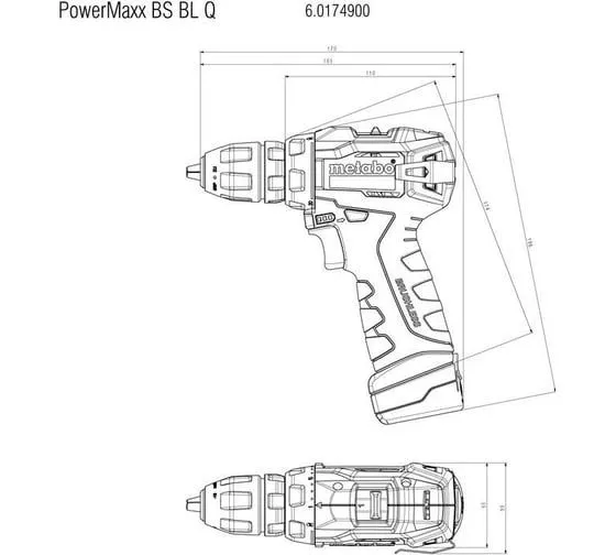 Аккумуляторная дрель Metabo PowerMaxx BS BL Q -шпв, бесщеточный 2x2,0А — фото 1