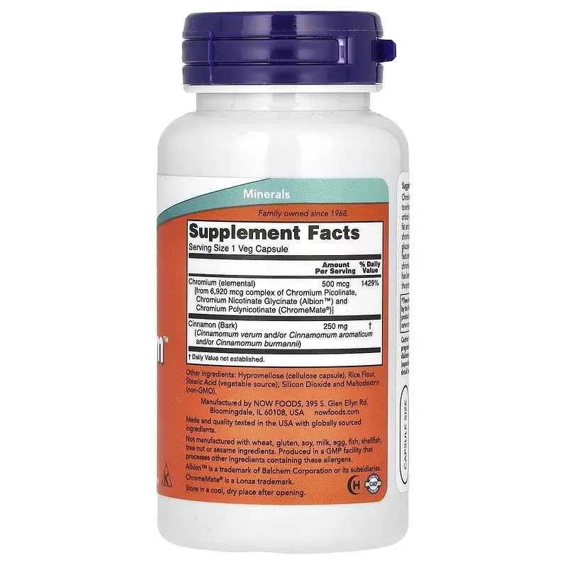 NOW Foods, Tri-Chromium, 500 мкг, 90 вегетарианских капсул 2
