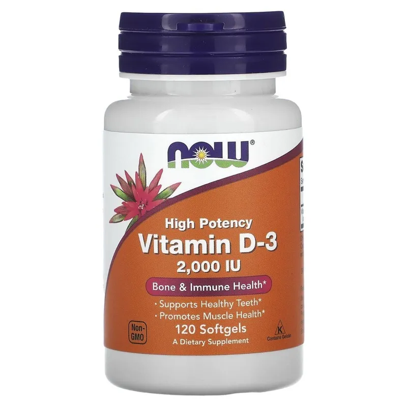 D3,2000IU,витамин Д3. Now.120 Softgels — фото 1