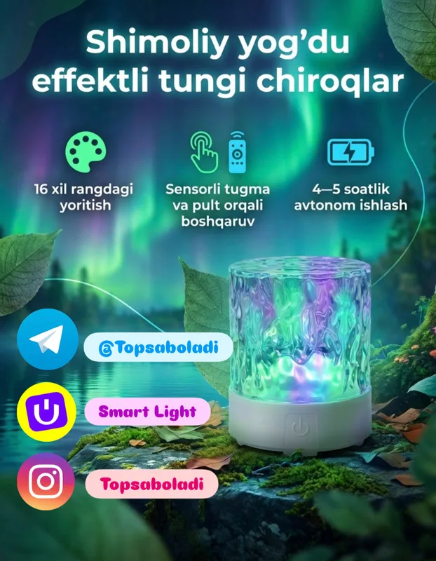 “Shimoliy yog‘du” effektli tungi chiroq