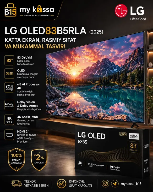 LG OLED83B5RLA (2025) • Dastavka • New LG OLED83B5RLA (2025) • Dastavka • New
