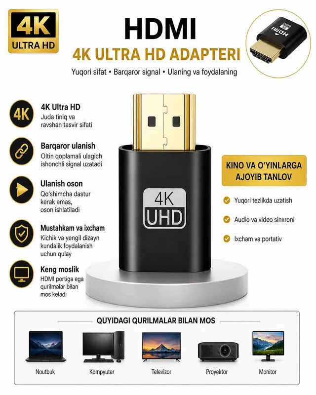 HDMI-адаптер EDID эмулятор 4K (Заглушка) — фото 1