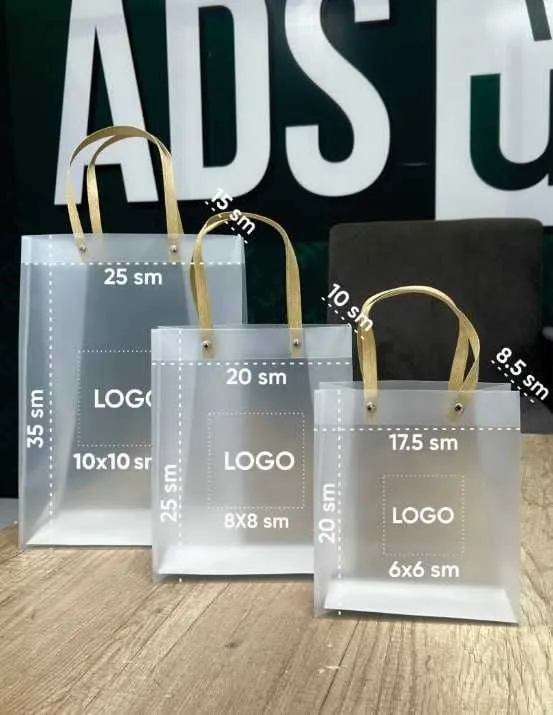 Shaffof paketlar sizning logoyingiz bilan