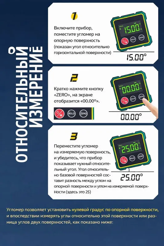 Цифровой угломер с лазерным измерением наклона 7 Цифровой угломер с лазерным измерением наклона 7