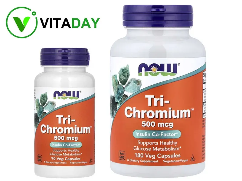 NOW Foods Tri-Chromium Tri Chromium Chrom хром 500 мкг, 180 капсул 1