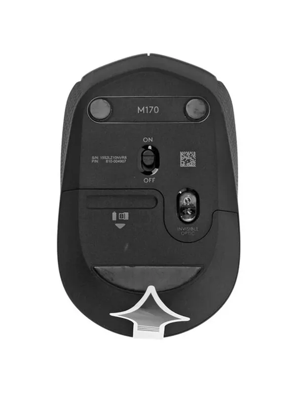 Беспроводная офисная мышка Logitech M170 Grey, 1000 DPI — фото 6
