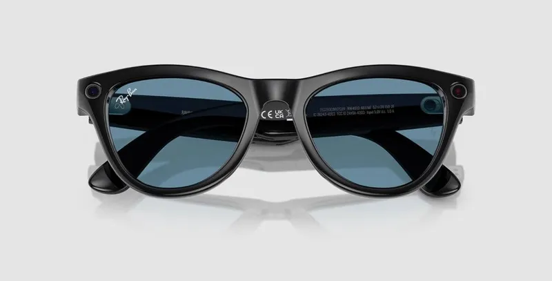 Очки Ray-Ban Meta SKYLER RW4010 (Shiny Black, синие хамелеон линзы)