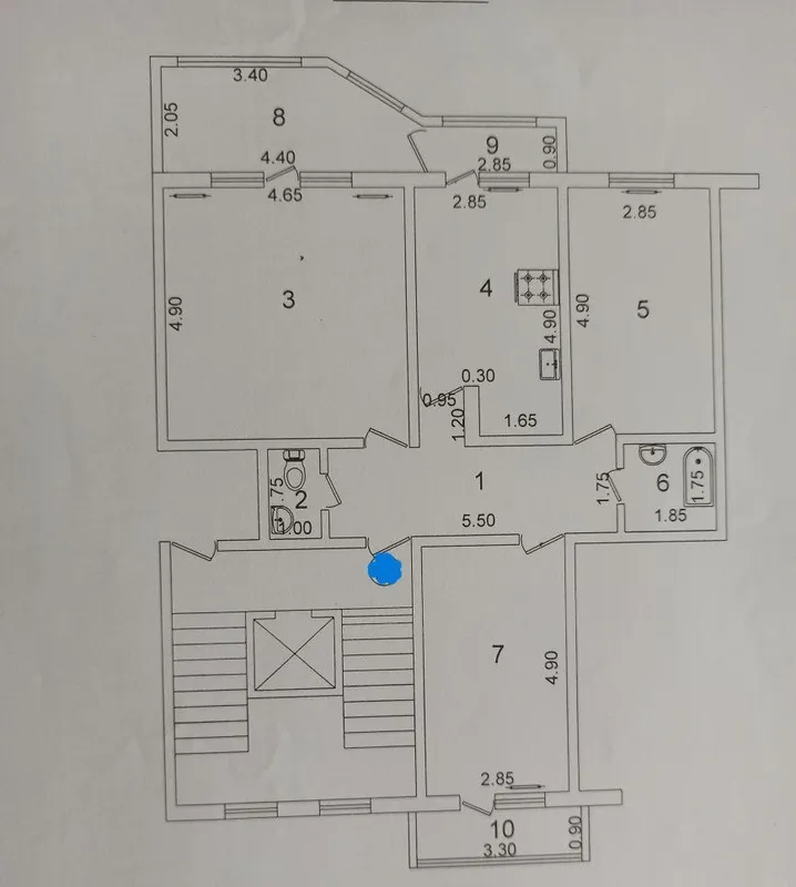 Продаётся 3-комнатная квартира, 93 м², 8/9 (кирпичный дом), Юнусабадский район 2