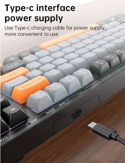 VK98 Проводная игровая клавиатура с RGB-подсветкой 4