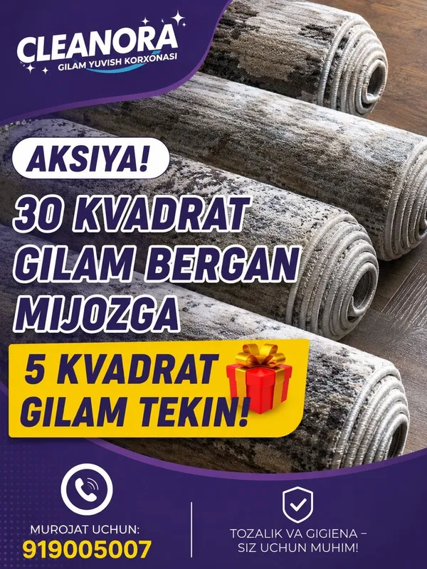 Cleanora Gilam yuvish korxonasi