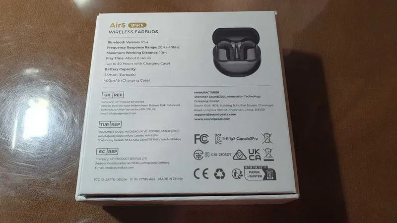 Беспроводные наушники SoundPEATS Air5 ANC Bluetooth 5.4 шумоподавление — фото 1 Беспроводные наушники SoundPEATS Air5 ANC Bluetooth 5.4 шумоподавление — фото 1