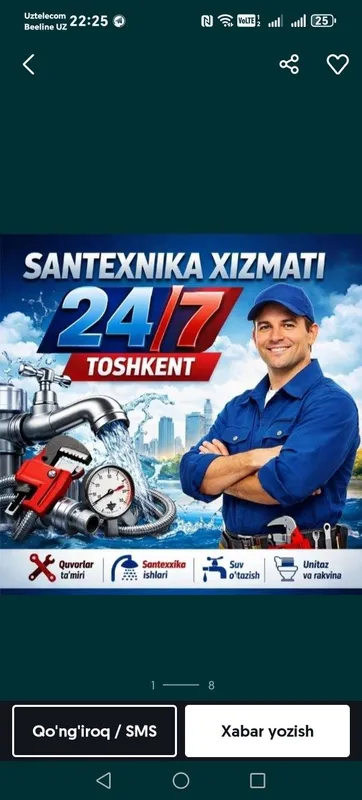 Santexnik xizmati 24/7