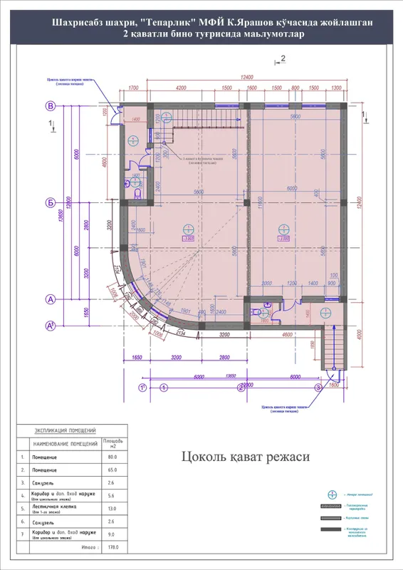 Шаҳрисабз шифохонаси ёнида жойлашган 2 қаватли бино ижарага берилади — фото 1
