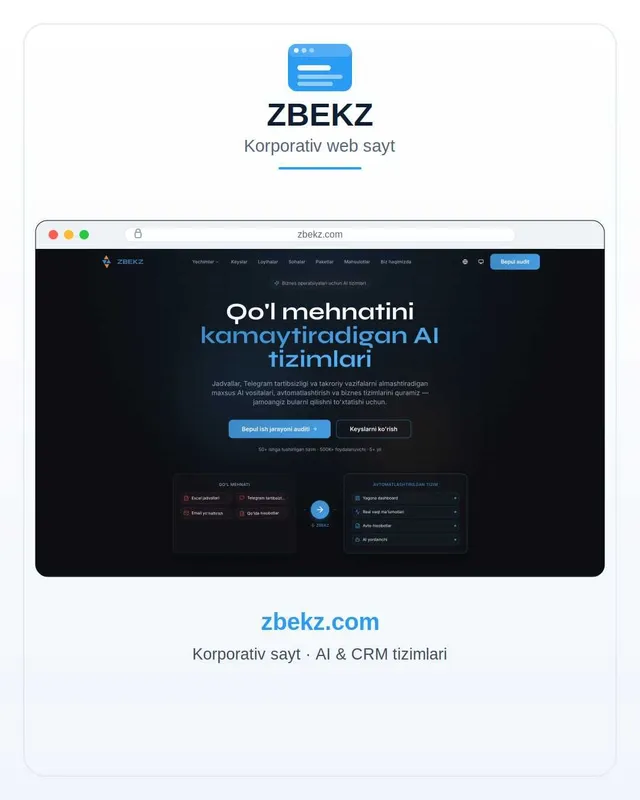 Web sayt va CRM sistema yaratamiz 3