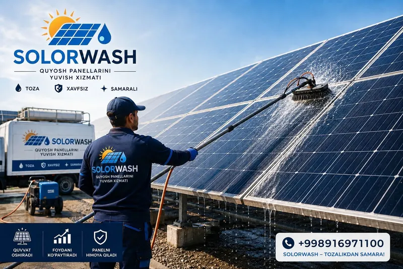 Мойка солнечных панелей в Коканде | SolarWash 1 Мойка солнечных панелей в Коканде | SolarWash 1