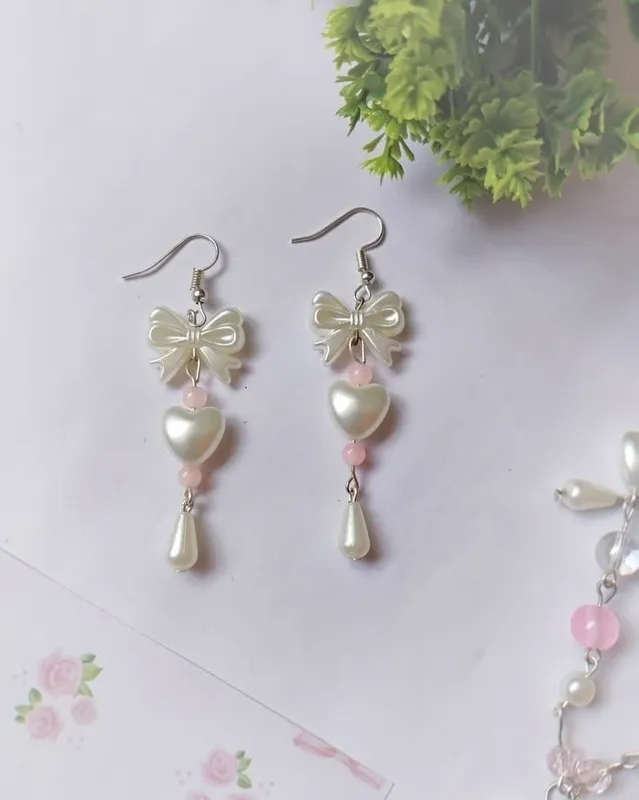 Сережки из бусин ручной работы 3