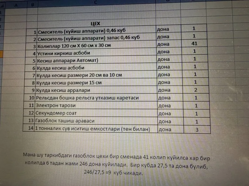 Газоблок ишлаб чикариш аппарати сотилади 4